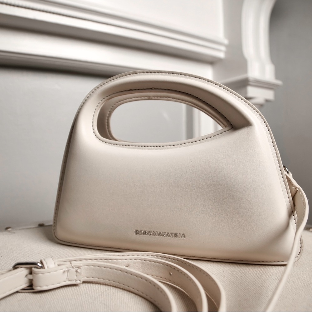 BCBGMaxAzria Cream Mini Bag with Crescent Handle